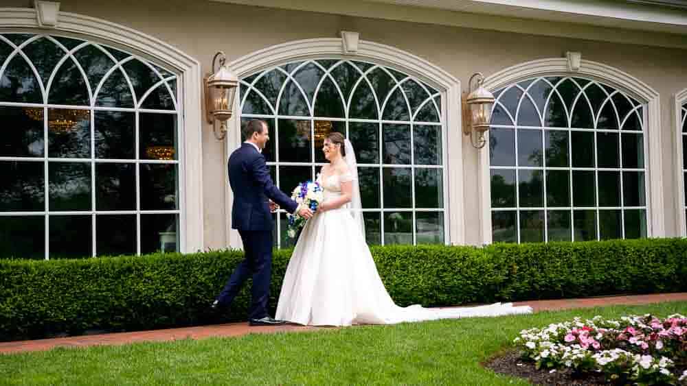 A first look with the bride and groom at Bradford Estate.