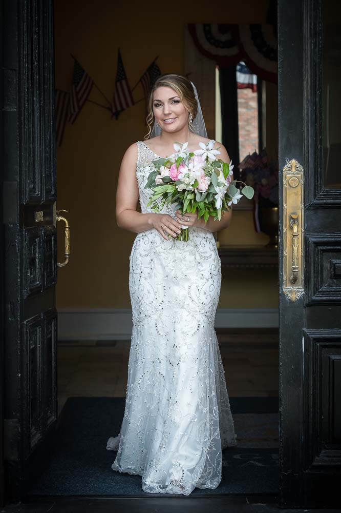 Brides full length portrait at Congress Hall in Cape May NJ