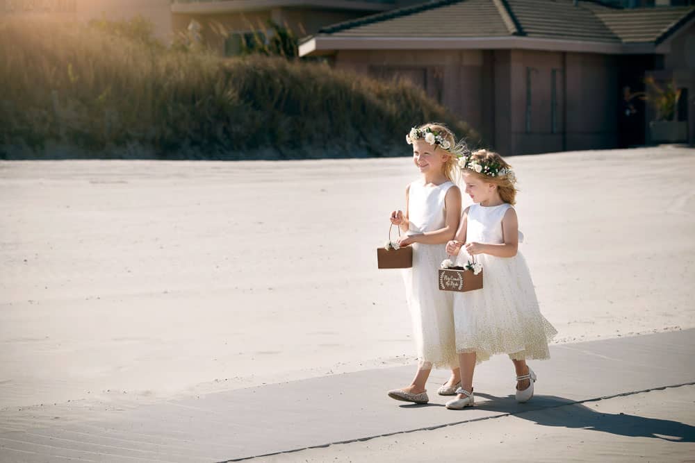 Flower girls at the ICONA Diamond Beach Wedding.