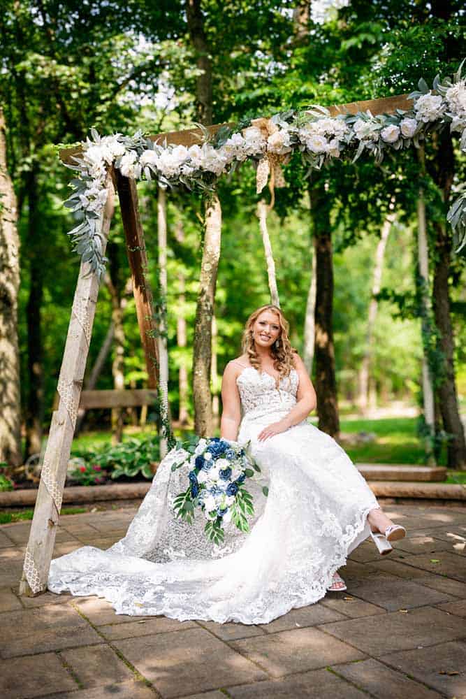 Bridal Portrait on the swing at Brigalias