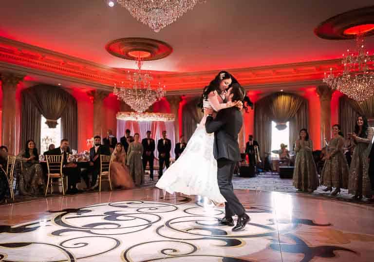 Groom lifting the bride during the first dance at Luciens Manor in Berlin NJ