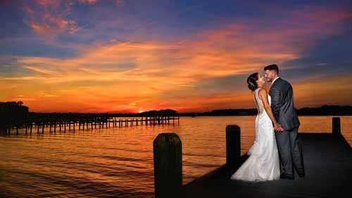 Clarks Landing Yacht Club Wedding inspired by a gorgeous sunset that the bride and groom enjoys in Point Pleasant NJ.